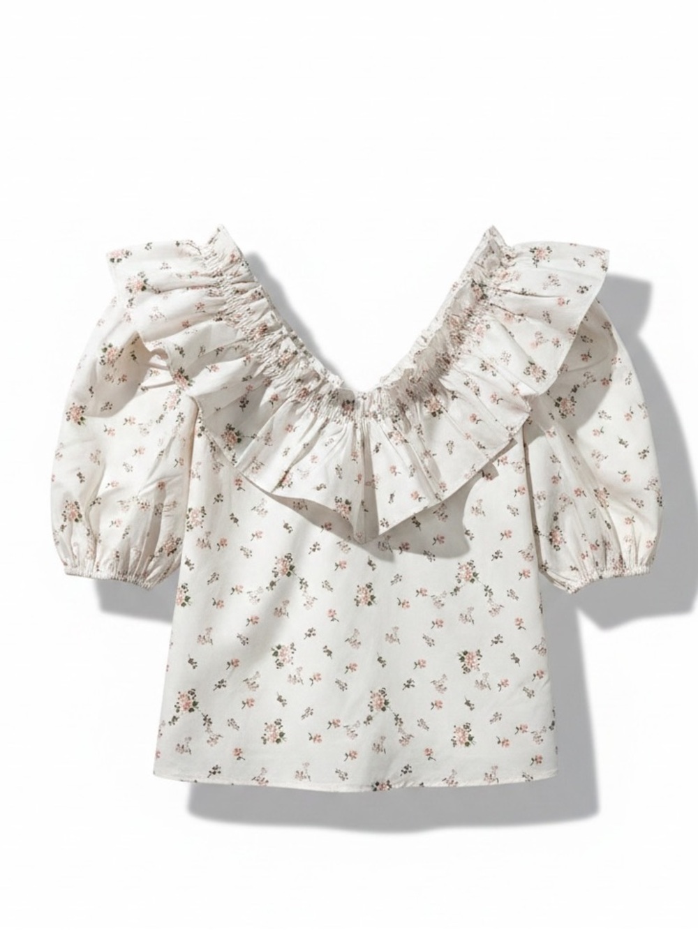 Tuckernuck Hyacinth House Charlotte Ruffle Neck Blouse Size Small - Picture 3 of 12